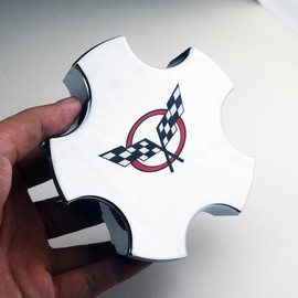 4 Cap Pcs Deal 2000-2004 C5 Corvette Z06 C5 Flag Wheel Center Caps (Chrome Flag)