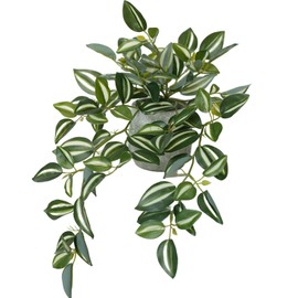 Artificial Potted Plants Indoor - Small Fake Hanging Plants for Bathroom, Home, Office Desk Decor - Low Maintenance UV Resistant Greenery for Shelf, Indoor & Outdoor Use - Realistic Faux Plants
