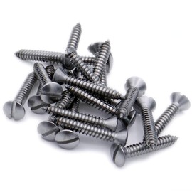 No.14 x 1 (6.3mm x 25mm) Slot Raised Countersunk Self-Tapping Screw - Stainless Steel (A2) (Pack of 20)