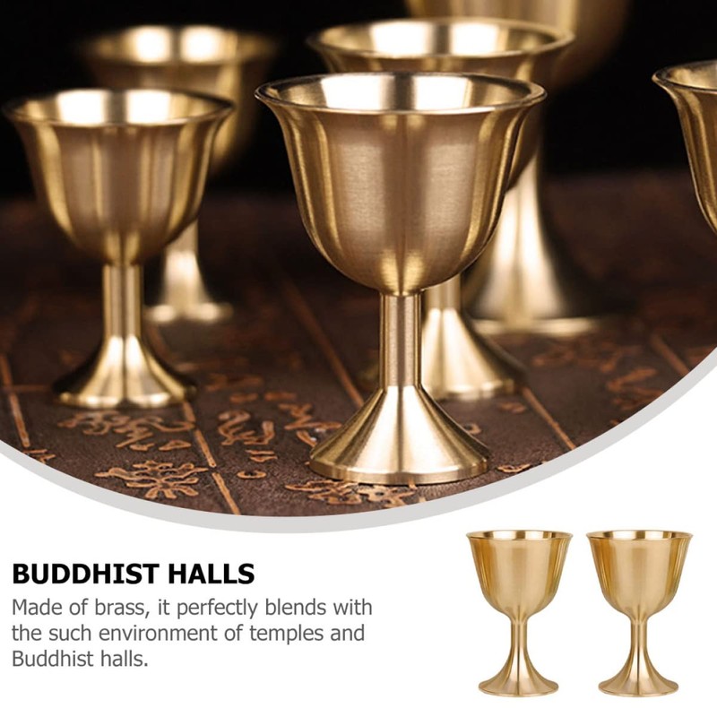 Alipis 2sets Brass Wine Cup Chinese Pattern Decorative Elegant Multipurpose