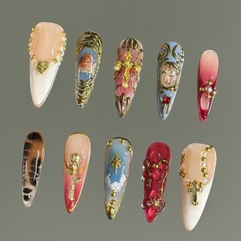 NailVesta DreamWear Collection – 100% Handcrafted 3D Press-On Nails | Reusable, Long-Lasting, Salon-Quality:_Angel’s Blush _S