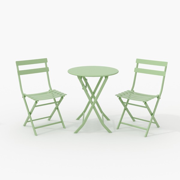 3 Pieces Outdoor Bistro Sets, Folding Patio Furniture Sets with