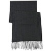Atano Mens Fine Soft Scarf with Tassel Ends Black Herringbone