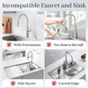 2 Pcs 40x12 cm Silicone Faucet Mats for 3.5-6cm Faucets