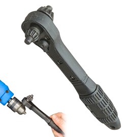 Drill Chuck Ratchet Spanner,10-13mm/0.39-0.51inch Double Head Drill Chuck Ratchet Wrench, Anti Slip Design Professional Black Multifunctional Iron Drill Wrench for Tightening Loosening