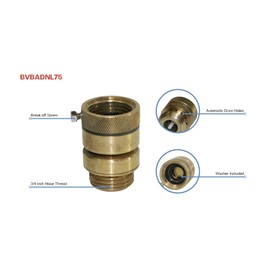 Merrill MFG BVBADNL75 Vacuum Breaker Hose Bib Backflow Preventer, 3/4 Inch, Brass Finish