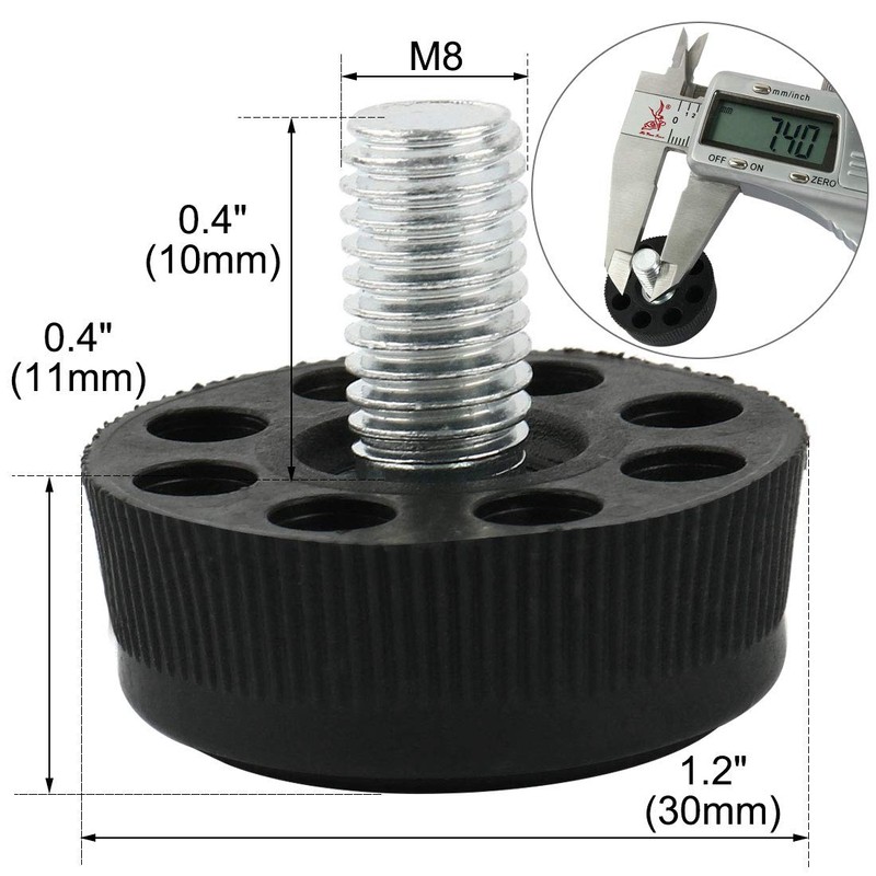 Sourcingmap Furniture Table Chair 8 Holes Base Adjustable Leveling Foot