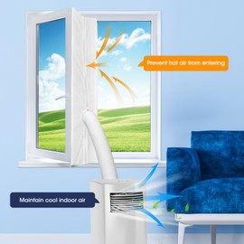 Air Conditioning Window Seal, 157 Inch Window Seal for Mobile Air Conditioners, Window Air Conditioning Seal for Tumble Dryer, Exhaust Dryer, Window Kit Air Conditioning with No Drilling for Windows
