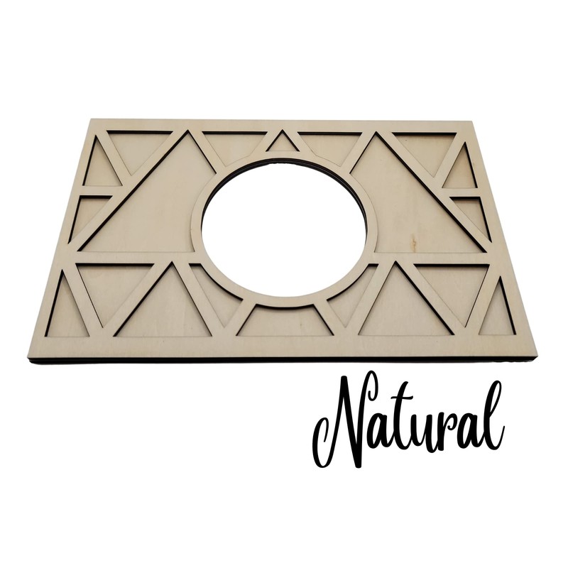 Nest Thermostat Decorative Wall Plate Triangle Geometric White, Brown Natural