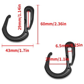 Surf turtle Plastic S Hook Clips 12 PCS Nylon Net Hooks Elastic Rope Hooks Suitable for Cargo Bungee Net Truck Net Truck Organizer