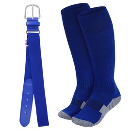 Dxhycc Youth Baseball Socks and Belt Combo Set Adjustable Softball Baseball Socks and Belt Elastic Waist Belt for Boys Girls