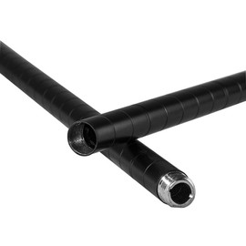 Shelving Inc. 4-Tier Black Wire Shelving Unit, 8"D x 48"W x 34"H, Contemporary Style, Heavy Duty, Rust Resistant, Floor Mount, Storage