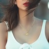 Momlovu Gold Initial Necklace for Women Girls -18K Gold Plated