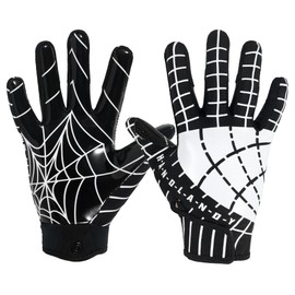 HLDD HANDLANDY Youth Football Gloves, Kids Football Receiver Gloves with Sticky Grip, Stretch Fit Football Gloves for Boys and Girls