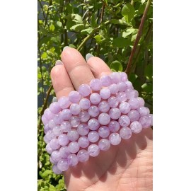 Unbranded Wholesale Lot 6 Pcs Natural Lavender Amethyst 8mm 7.5” Crystal Stretch Bracelet