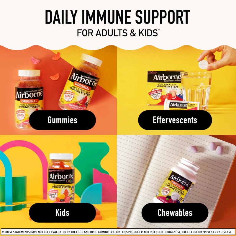 Airborne Vitamin C 1000mg (per serving) - Airborne Zesty Orange