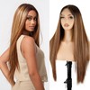 Kurope 13x4 Synthetic Lace Front Wig for Women Omber Brown