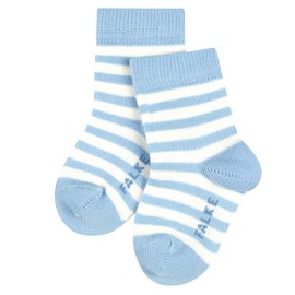 FALKE Unisex Baby Stripe Socks Breathable Sustainable Cotton Baby Socks Skin-Friendly Non-Slip Striped Elastic Zone on Ankle for Better Fit 1 Pair, Blue Crystal Blue 6290