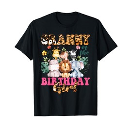 Granny Of The Birthday Girl Zoo Theme Animal Party Safari T-Shirt
