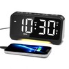 Mesqool Digital Bedside Clock - White LED Alarm Clock for
