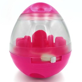 SunGrow Bunny Treat Ball, Boredom Buster Ends Naughty Chewing and Bloat, Encourages Exercise, Interactive Puzzle Feeder Ideal for Puppy, Small Dogs, Pocket Pet, Rabbits, Rats, and Hamsters (Pink)