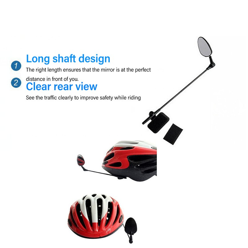 1 Pair Bicycle Helmet Rearview Mirror 360° Adjustable Bike Cycling