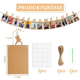 GTJEOI Youth Consecration Photo Garland Decoration, 2025 Youth Consecration Boy Girl, Photo Garland for Youth Consecration for Photos from 1 to 13 Years, Photo Hanging Wall Decoration for Boys and