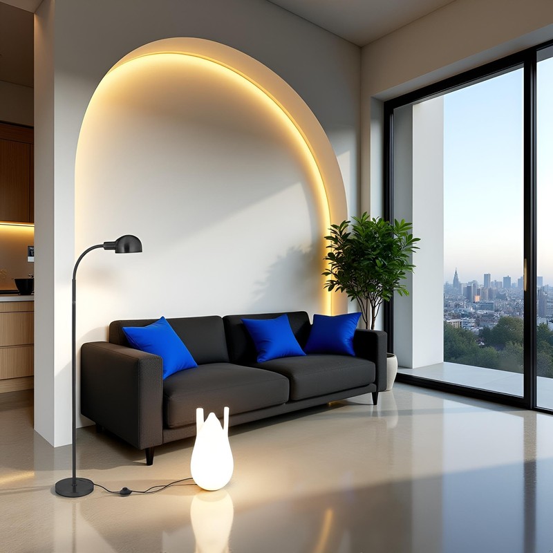 MHYFYH Adjustable LED Floor Lamp with Flexible Gooseneck, Rotatable Shade,