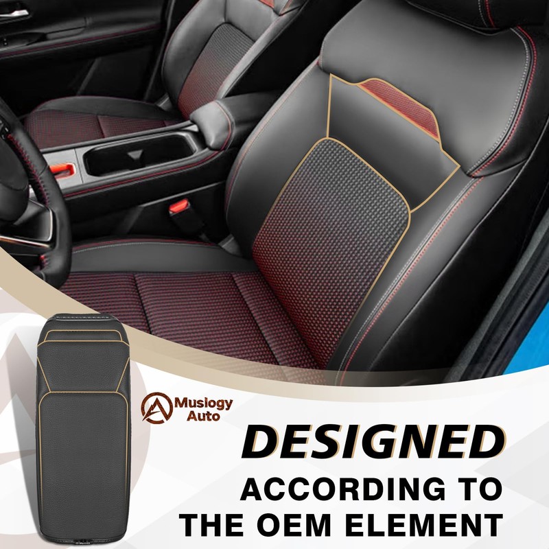 Muslogy Center Console Armrest Cover Compatible with Nissan Kicks S