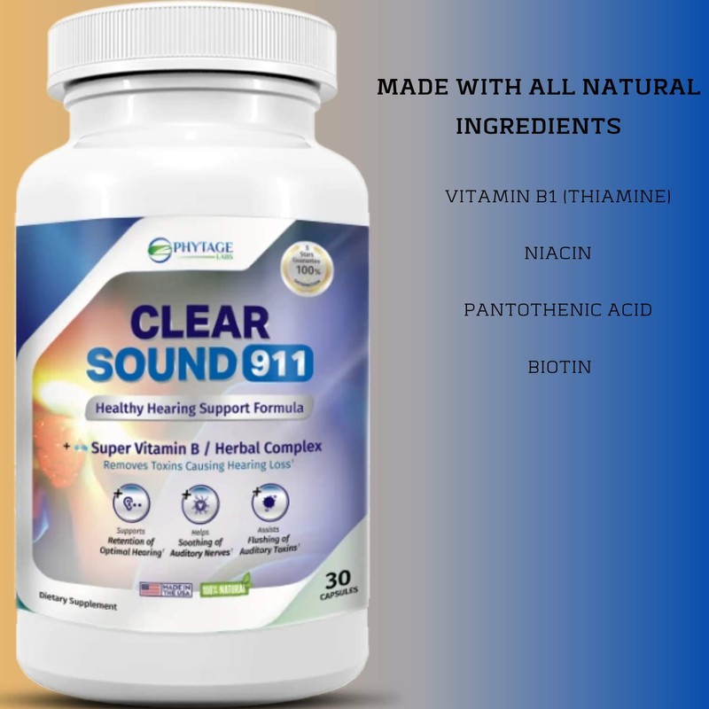 Clear Sound 911 Hearing Support Formula, Ear and Brain Health