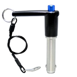 L-Handle Aluminum Grip Fastening Locating Safety Pins ,Stainless Steel Quick Release Button Pins Ball Lock Pins with Ring&Lanyard Cable (Dia. X Clamping Length: 9.5x60mm)