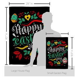 Ornament Collection Easter Day Garden House Flag Kit Spring Happy Bunny Egg Christian Season Springtime Holiday Decoration Banner Small Yard Gift Double-Sided, Made in USA