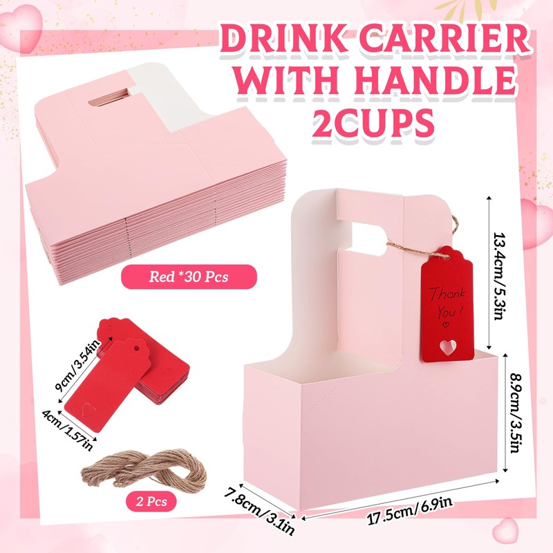 MotiMind 30 Set Brown Drink Carrier with Handle for 2