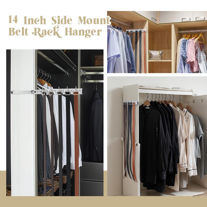 Blulu 2 Pcs 13.8'' Sliding Tie Rack Hangers for Closet,