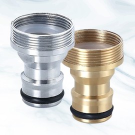 Washbasin Balcony Hose Adapter Brass Faucet Hose Connection Tap Connector Faucet Adapter (Silver) 10ea