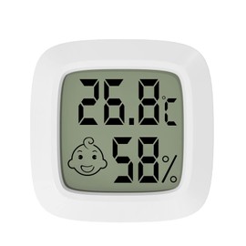 LCD Digital Room Hygrometer Thermometer, Jsdoin Mini Indoor Hygrometer Temperature Monitor Humidity Meter for Greenhouse, Garden, Cellar, Office(1 Pack)