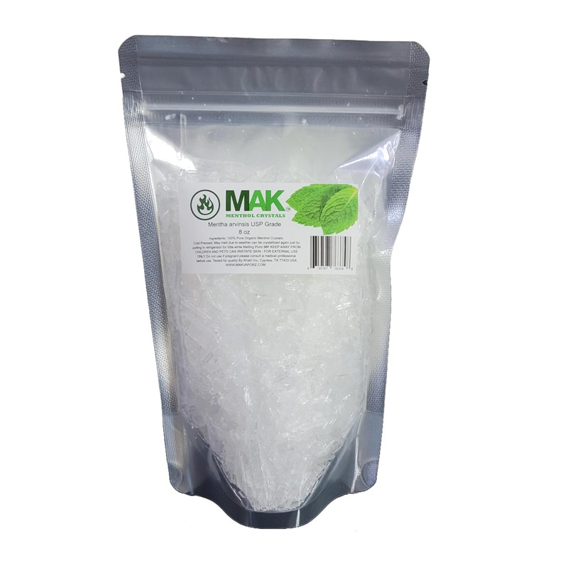 Cristales mentol 100% puro orgánico natural calidad spa en bolsa