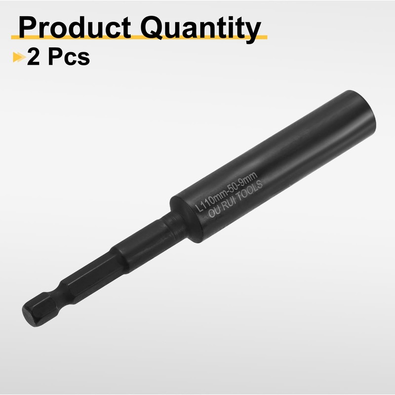 sourcing map 2pcs Nut Driver Drill Bit 9mm Metric Deep
