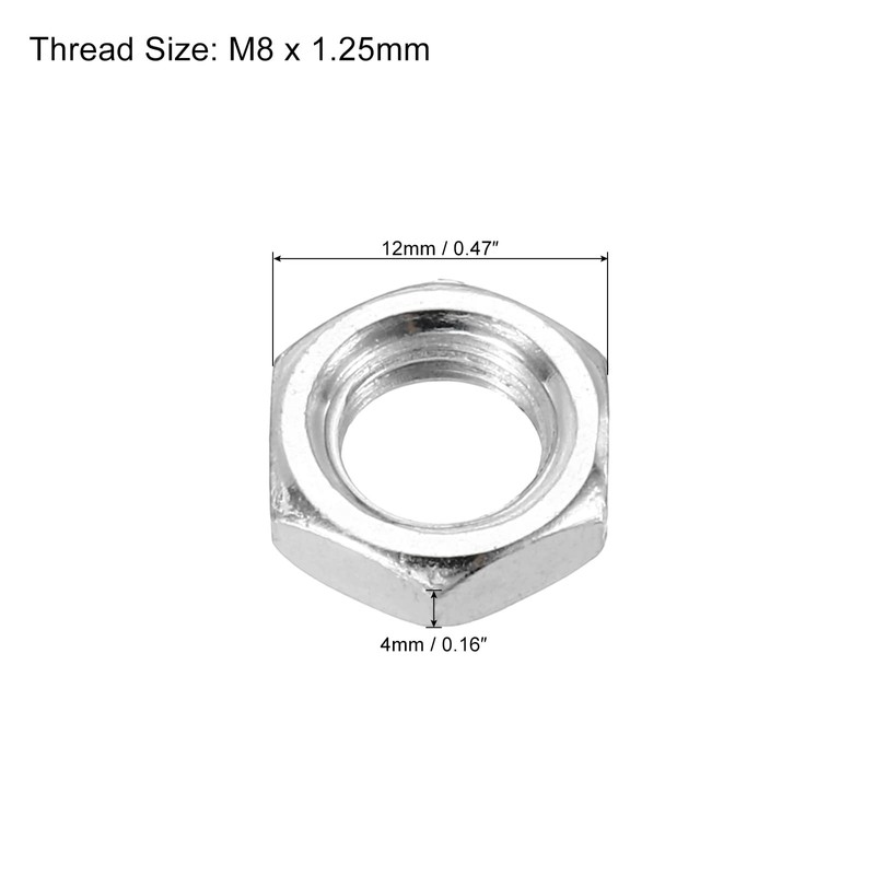PATIKIL 30pcs M8 x 1.25 Steel Hex Nuts Metric Thread