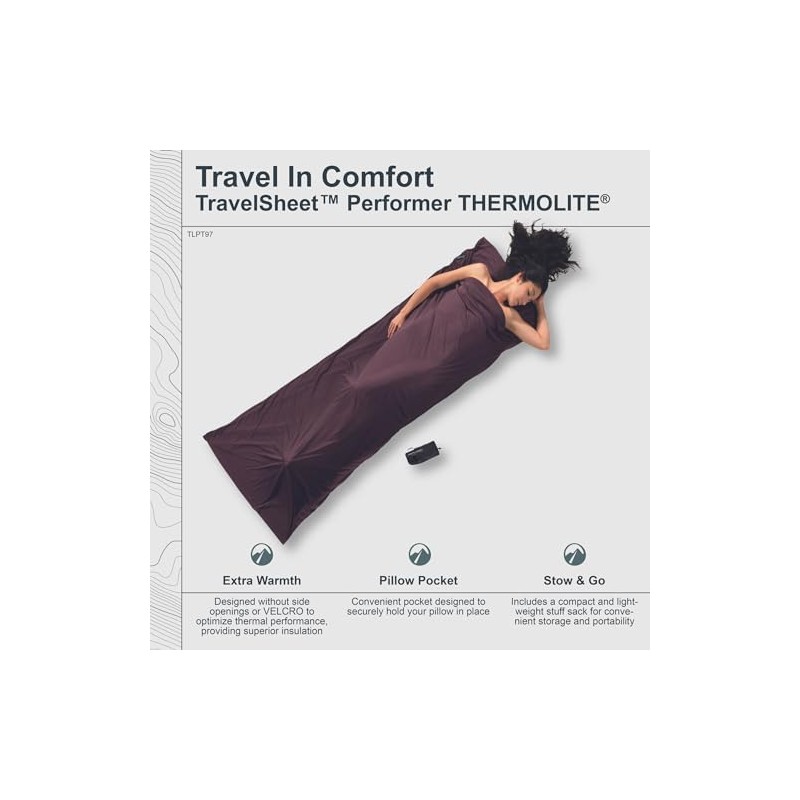 Cocoon TravelSheet inlet Thermolite Performer brown/purple 2015