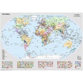 Ravensburger Puzzle 12000065  Mapa del Mundo político  Puzzle de 1000 Piezas, para Adultos y niños a Partir de 14 años, mapamundi con Banderas