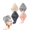 Lumimi 4-Piece Hair Turban Set Lightweight Comfortable Extra Absorbent Quick