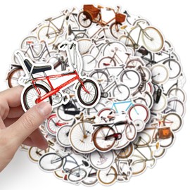 Retro Bicycle Stickers for Laptop (50 Pieces), Gift for Children, Teenagers, Adults, Boys, Retro Bicycle Stickers, Waterproof Vinyl Stickers for Scrapbooking, Skateboard, Car, Luggage