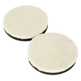Dophee Wool Buffing Pad Kit, 5" Woolen Flat Polishing Pads, 2PCS Disc Buffer Bonnet Pad for Most Auto Polisher, Sanding, Waxing, Sealing Glaze