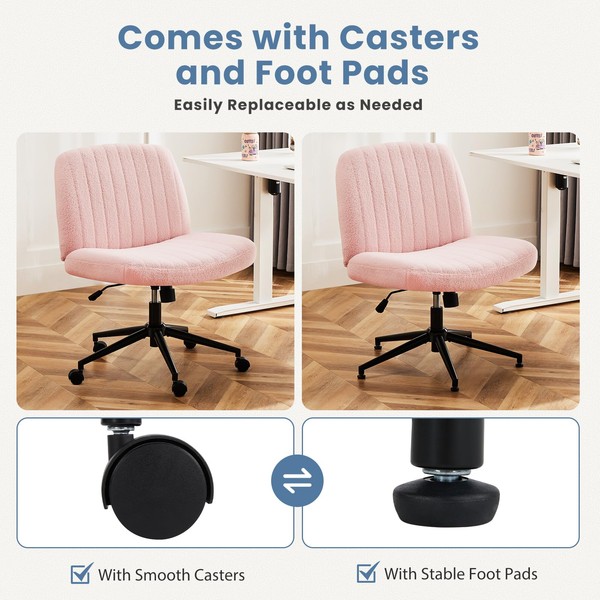 DUMOS DUMOS Criss Cross Chair with Wheels, Legged Office Armless