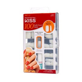 KISS 100 Acrylic Plain Full-Cover Nails (6 PACK, Short Square)