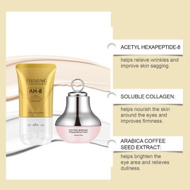 Set de Cuidado Facial con Crema Reafirmante para Cuello AH-8 120g y Crema de Ojos con Masaje Eléctrico 50g