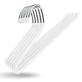 【World Fair Exhibit Brand】Z-shaped Hanger that can be hung in 1 second × Non-slip processed [Ideal for hanging pants and towels] Slacks Hanger Pants Hanger (White 5-piece set)