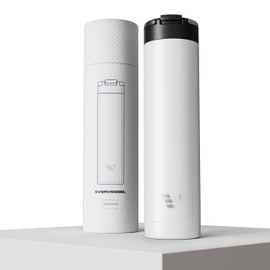 Ever Vessel Super Maxi Stainless Steel Water Bottle 36oz - Double wall vacuum insulated | Integrated carry handle | leak proof flip top lid | Lightweight & stylish - White