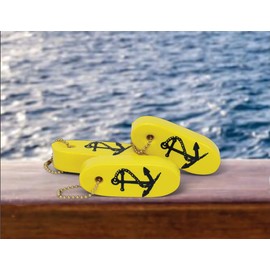 Hardline Products USA Floating Boating Key Chain - 3 pack (Anchor, Yellow)